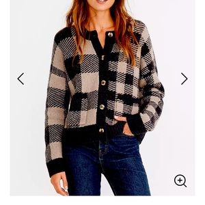 Madewell plaid mix cardigan coziest yarn XS